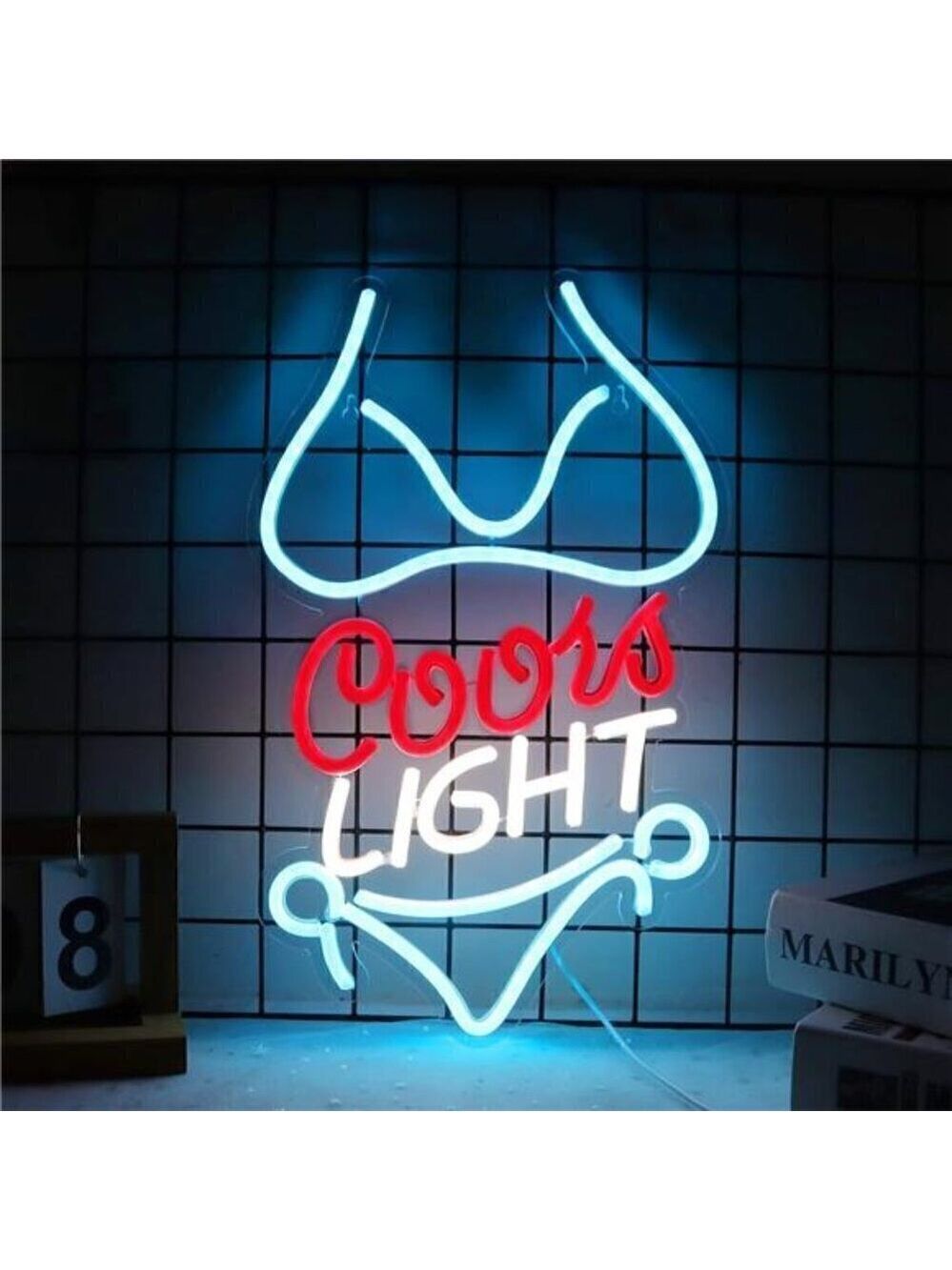 Coors LIGHT Beer Bikini LED Neon Sign Wall Decor Man Cave Restaurant Bar